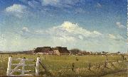 Laurits Andersen Ring Fenced in Pastures by a Farm with a Storks Nest on the Roof Germany oil painting artist